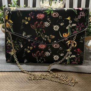 NEW floral clutch with chain strap.